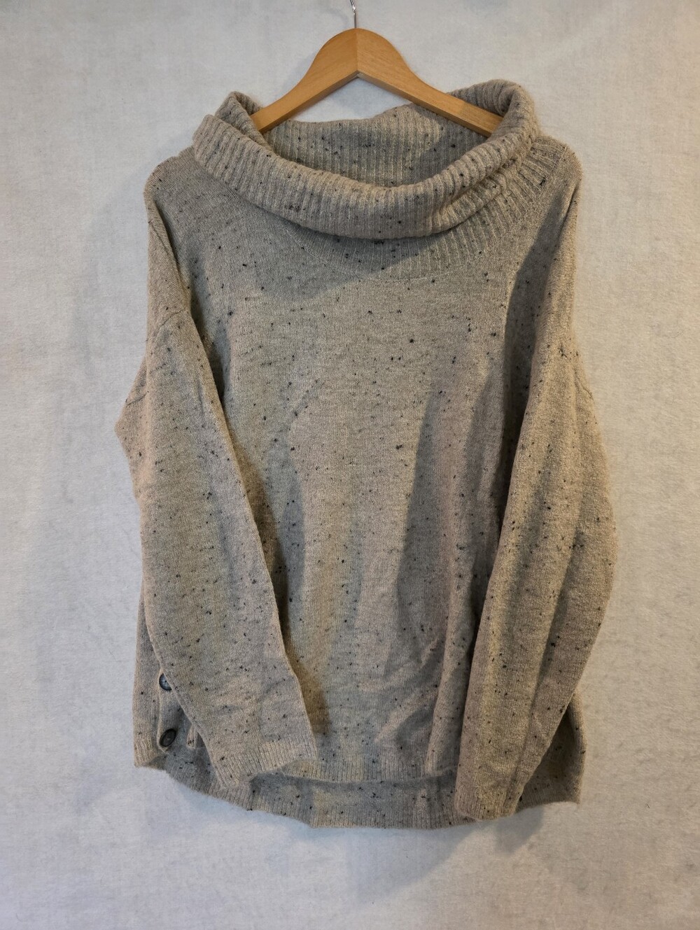 Fortune & Ivy Women's Tan Cowl Neck Open Hem Sweater Size XL
